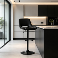 Chaises de bar pivotantes réglables en hauteur, design nordique élégant et coloré, revêtement en cuir, design populaire