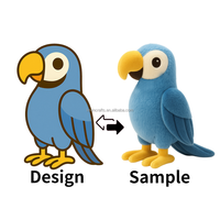 Fabricant de peluches personnalisées OEM, jouet en peluche perroquet, animal en peluche personnalisé pour enfants, cadeaux éducatifs, projets sur le thème du zoo