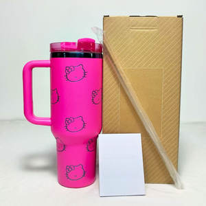 Wholesale Best Seller the Famous Brand Cup 40OZ <b>with</b> <b>Handle</b> <b>Straw</b> Thermoses 40oz Cartoon <b>Tumbler</b> Outdoor Travel Cup - Product Image 5