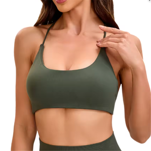 NCLAGEN Twist Back <span class=keywords><strong>reggiseno</strong></span> <span class=keywords><strong>sportivo</strong></span> di supporto alto <span class=keywords><strong>reggiseno</strong></span> per donne da palestra allenamento Push-up Yoga senza cuciture biancheria intima da corsa <span class=keywords><strong>reggiseno</strong></span> Fitness - Product Image 4