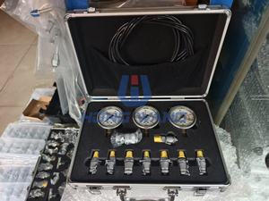 Manómetros, Herramienta de Medición de Presión, Juego de Manómetros Hidráulicos de 3/4/5 con Conectores en T, Piezas de Maquinaria de Construcción - Product Image 6