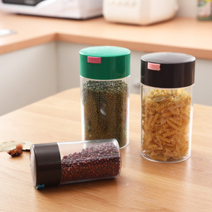 Cylinder Coffee Bean <b>Storage</b> Jar Transparent Plastic Lid Airtight Container Sealed Fresh Food Preservation <b>Kitchen</b> Use - Product Image 2