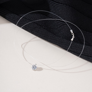 Collana con lenza in argento Sterling 925 con strass zircone di cristallo nuovo Design a maglia gioielli a catena per regalo - Product Image 4