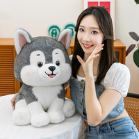 Meilleure vente en gros : Peluche Husky brodée d'animaux mignons, avec fonction anti-stress, pour la décoration intérieure