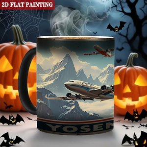 Mug en céramique pour sublimation 11oz, noir givré, tasse magique changeant de couleur à la chaleur - Product Image 6