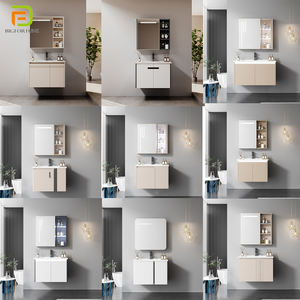 Muebles de Baño Modernos y Sencillos de Acero Inoxidable, Gabinete de Baño Impermeable, Mueble de Baño Flotante con Lavabo - Product Image 5