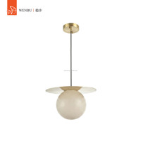 Lampe suspendue globe en albâtre espagnol, abat-jour en laiton, luminaire pour salle à manger, villa