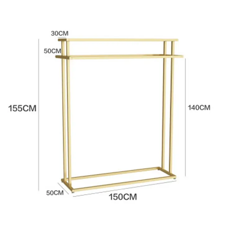 Di alta Qualità Oro Mensola di Esposizione di Mobili di Visualizzazione Abbigliamento Cremagliera Del Basamento di Disegno per Negozio di Abbigliamento