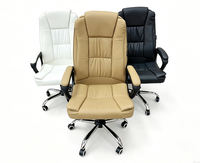 Fauteuil de bureau inclinable en cuir rotatif rembourré, confortable, pour directeur général