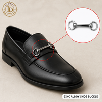 Boucle décorative pour chaussures en alliage de zinc, boucle pivotante pour mocassins et chaussures en cuir, chromée argentée, accessoires de chaussures pour empeigne, personnalisable OEM