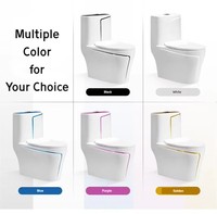 Tarpul Ensemble de sanitaires modernes en céramique : WC monobloc à double chasse, lavabo sur colonne et lavabo de toilette