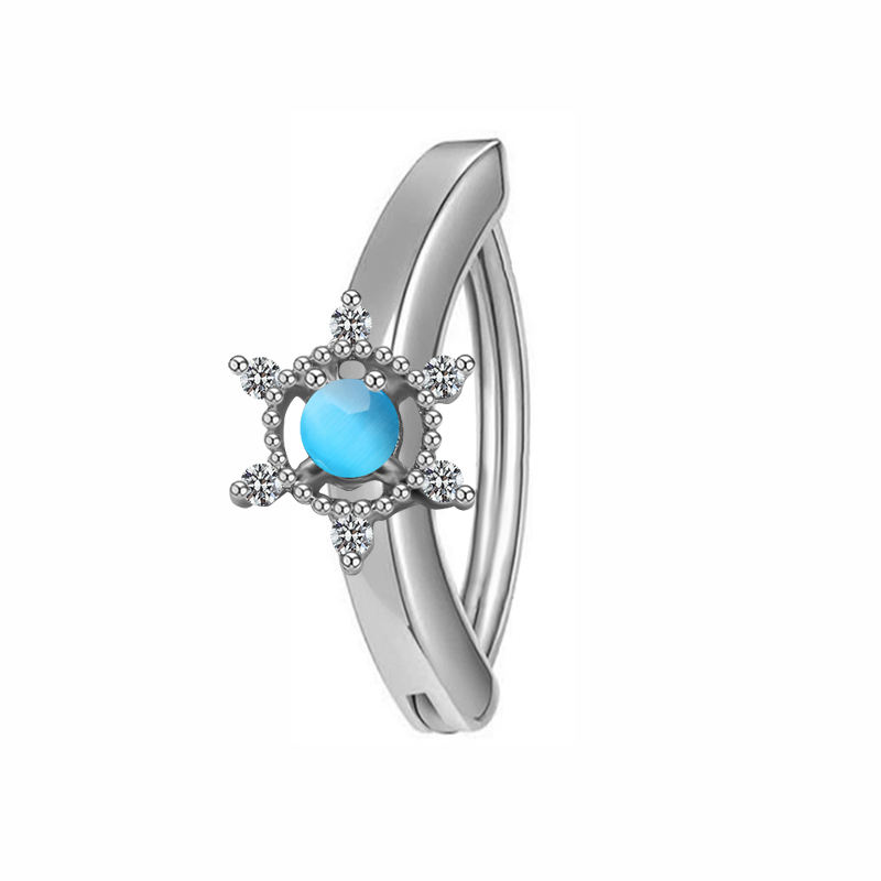 silver flower clip on