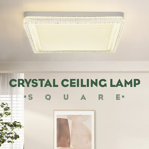 Lámpara de techo Led redonda acrílica de cristal elegante cuadrada decorativa moderna para el hogar, lámpara de dormitorio, candelabro decorativo - Product Image 5
