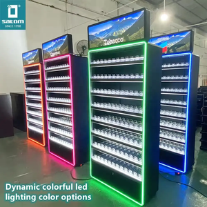 Présentoir de magasin de publicité personnalisé Vitrine à cigarettes LED Étagère en rack Technologie mature