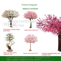 Grand arbre artificiel réaliste en fleurs de cerisier rose en soie pour la décoration de mariages, événements, restaurants commerciaux – Vente directe usine