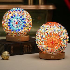 Lámparas de Noche Creativas Estilo Boho para Sala de Estar, Dormitorio, Lámpara de Mesa de Vidrio para Restaurante, Lámpara de Escritorio LED - Product Image 4