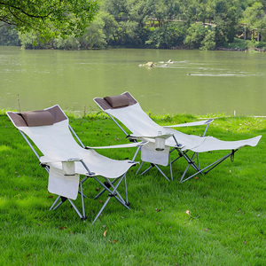 Silla Multifuncional para la Pausa del Almuerzo en la Oficina, Silla Plegable Reclinable de Metal y Oxford para Acampar al Aire Libre, Playa y Pesca - Product Image 5