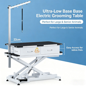 Table de toilettage pour animaux de compagnie EUR PET, grande, portable, électrique, pliable, avec tiroirs et armoire - Product Image 1