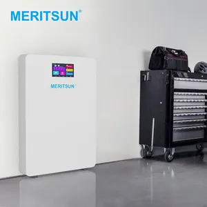MeritSun nuovo modello Touch Screen LCD 10Kwh 48V 200Ah LiFePO4 Premium Slim batteria agli ioni di litio sistema di accumulo di energia domestica