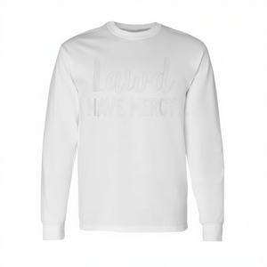 Lawd Have Mercy T-shirt à manches longues Southern Saying blanc unisexe - Product Image 2