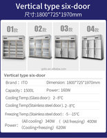 Congélateur vertical commercial haute performance en acier inoxydable pour cuisine de restaurant