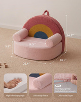 Canapé enfant personnalisé en mousse, fauteuil bébé avec peluche douce, chaise de lecture pour tout-petit, canapé enfant avec motifs arc-en-ciel mignons