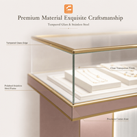 Vitrine à bijoux élégante en verre avec éclairage LED, comptoir de présentation, mobilier de magasin de bijoux en acier inoxydable sur mesure pour la vente au détail