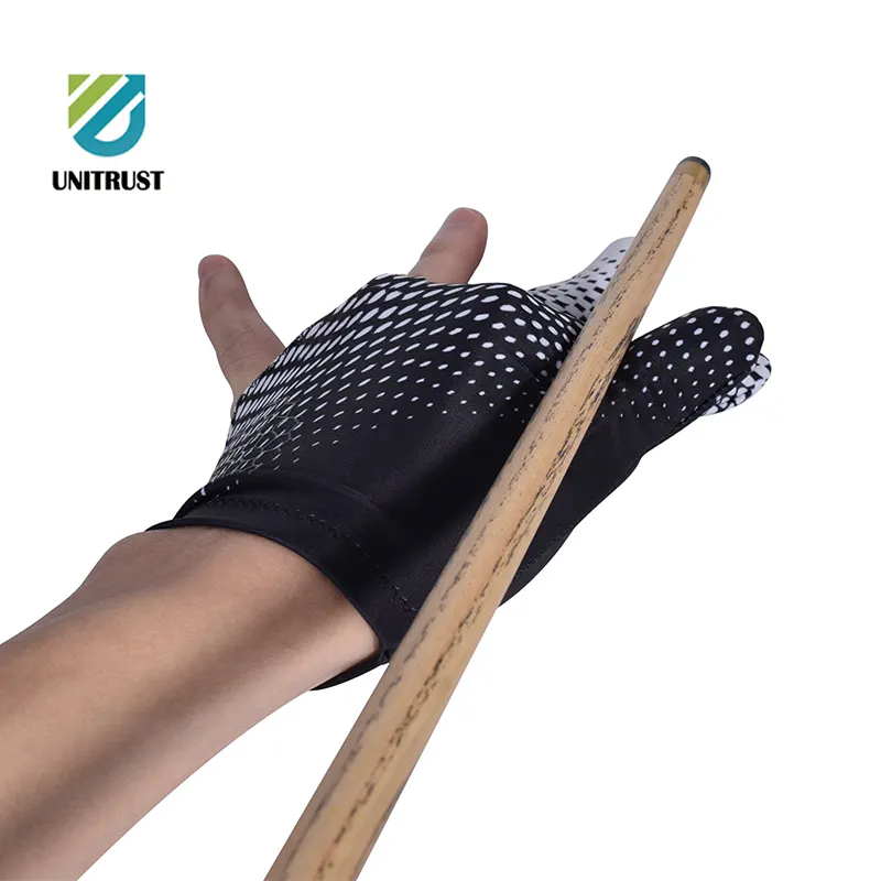 CG1009 Fabrik Hersteller Benutzer definiertes Logo Lycra Kamui Schneid finger Pool Queue Handschuhe Billard handschuhe