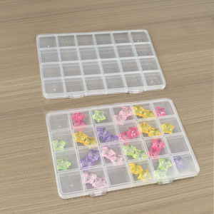 Transparent 24 Compartment Storage <b>Box</b> For Jewelry Beads <b>Earrings</b> Organizing Desktop Container - Product Image 2