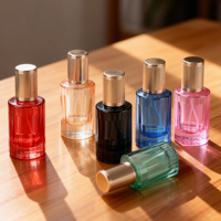 Flacon pulvérisateur en verre transparent coloré de 30 ml pour huiles essentielles, avec logo personnalisé imprimé et capuchon en aluminium