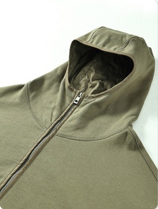 <span class=keywords><strong>Sweat</strong></span>-shirt à capuche pour <span class=keywords><strong>homme</strong></span> automne 2026, 350g, doublure polaire, fermeture éclair métallique, poignets côtelés, manches gants, grande taille, uni, streetwear doux - Product Image 2