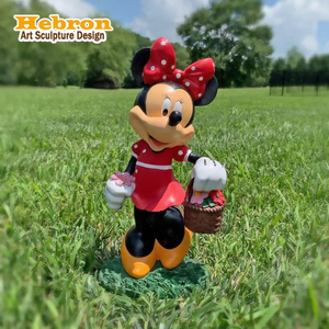 Estatua de <span class=keywords><strong>Mickey</strong></span> y Minnie Mouse de Fibra de Vidrio en Tamaño Real, Diseño 3D de Anime y Dibujos Animados, Hecha a Mano y Pintada a Mano, para Graduación, Acción de Gracias, Navidad - Product Image 1