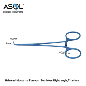 Pinces hémostatiques fines chirurgicales en alliage de titane Instruments chirurgicaux à angle droit sans dents - Product Image 2