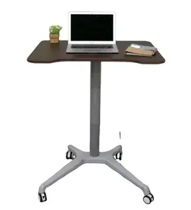 طاولة المحاضرات للمكتب والمنزل قابلة للتعديل, طاولة المحاضرات المكتبية ذات الأعمدة الأحادية القابلة للتحريك ذات العجلات