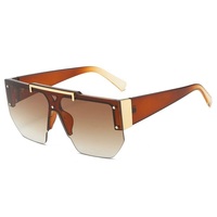 Lunettes de soleil tendance surdimensionnées à monture demi-cerclée, style décontracté, grandes montures pour la conduite, la plage et les activités de plein air