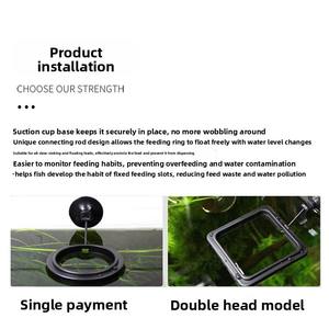 Anneau flottant pour <span class=keywords><strong>aquarium</strong></span>, mangeoire flottante pour poissons, forme circulaire carrée, plastique PVC pour intérieur - Product Image 5