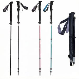 Bâton <span class=keywords><strong>de</strong></span> randonnée portable en alliage d'aluminium 7075 à 5 sections, pointe en acier tungstène, poignée en EVA, réglable <span class=keywords><strong>de</strong></span> 36 à 130 cm, conception pliable à verrouillage rapide - Product Image 1
