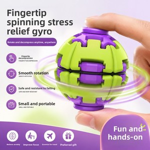 Juguete giratorio antiestrés retráctil de plástico, el más vendido transfronterizo, para adultos, con sistema de empuje para girar, tipo giroscopio y tambor de madera - Product Image 4
