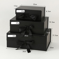 Caja de Regalo Magnética en Oferta, Embalaje para Ropa, Calcetines y Zapatos, Plegable, con Logotipo Personalizado, Materiales Reciclados, Cartón Ecológico Negro