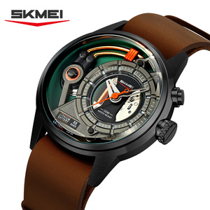 Skmei 2333 Thiết Kế Mới Trung Quốc Gents Thạch Anh Đồng Hồ Tốt Nhất Da Chính Hãng Dây Đeo <span class=keywords><strong>LED</strong></span> Sáng Nước Bằng Chứng Lưu Trữ Giản Dị Cổ Tay Đồng Hồ - Product Image 6