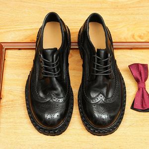 Chaussures pour hommes en cuir véritable, tendance 2026, à lacets, pour le bureau, décontractées et formelles - Product Image 1