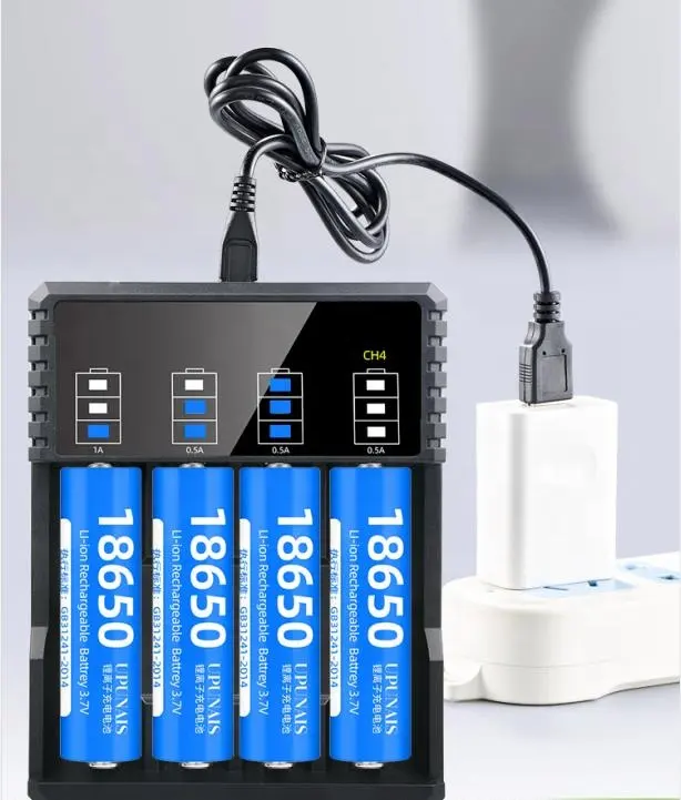 Chargeur de batterie 18650 à charge rapide pour diverses batteries Li-ion 4.2V 3.7V 26650 21700 Chargeur 18650