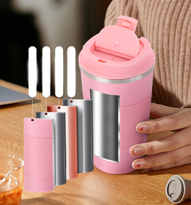 Vacuum Insulated Coffee Tumbler Food Grade 304 Stainless Steel <b>With</b> Textured Silicone Heat Proof Sleeve <b>Lid</b> Portable <b>Cup</b> - Product Image 4