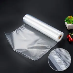Customized Size Nylon/Poly Embossed Vacuum Bag Roll For Food Packaging Vacuum Sealer Bags For Food Storage Preservation