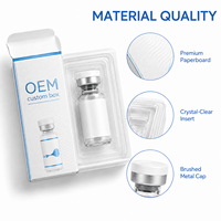 Boîte d'emballage personnalisée OEM pour flacons et ampoules, matériaux recyclés, logo imprimé quadricolore, revêtement UV pour flacons de 3 ml/10 ml, utilisation pharmaceutique et en laboratoire
