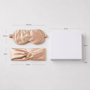 Custom Luxury Mulberry Silk <b>Sleep</b> Headband Hairband Eye <b>Mask</b> Set With Gift Box - Product Image 3