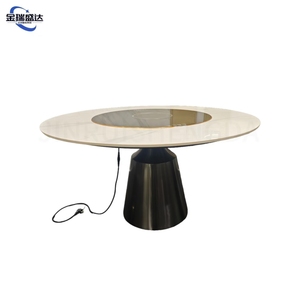 Mesa de Comedor Redonda Inteligente JINRUISHENGDA con Placa de Inducción Integrada, Superficie de Piedra Sinterizada, para Hotel y Restaurante, JRSD-GNCZ Multifuncional - Product Image 4