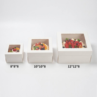 Boîte à gâteau en marbre personnalisée avec fenêtre, en gros, avec logo, emballage alimentaire en papier de qualité FDA pour cupcakes et biscuits