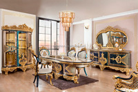 Table à manger longue de style baroque italien de luxe sur mesure OE-FASHION avec 8 chaises