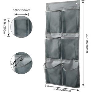 Wall Mounted <b>Shoes</b> Rack 6 Pocket Organizer With Sticky Mounts For Sneakers <b>Storage</b> - Product Image 2